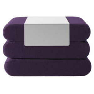 Tmavě fialový rozkládací puf Softline Bingo Eco Cotton Dark Lilac