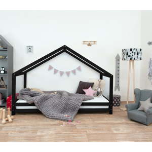 Černá dětská postel z lakovaného smrkového dřeva Benlemi Sidy, 70 x 160 cm