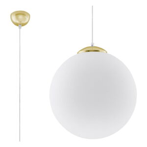 Závěsné svítidlo ve zlaté barvě se skleněným stínidlem ø 40 cm Cezab – Nice Lamps