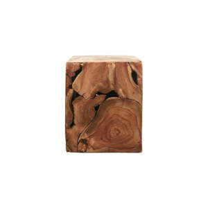 Příruční stolek z teakového dřeva HSM collection Cube, 25 x 30 cm