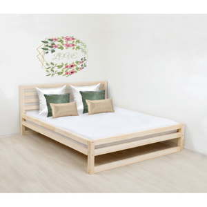 Dřevěná dvoulůžková postel Benlemi DeLuxe Naturaleza, 200 x 200 cm