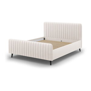 Béžová čalouněná dvoulůžková postel s roštem 160x200 cm Lily - Micadoni Home