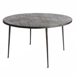 Černý konzolový stolek z mangového dřeva Simla Rock, ⌀ 1,2 m