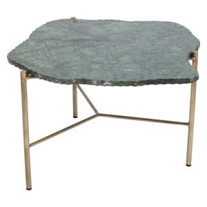 Zelený konferenční stolek s mramorovou deskou Kare Design Piedra, 76 x 72 cm