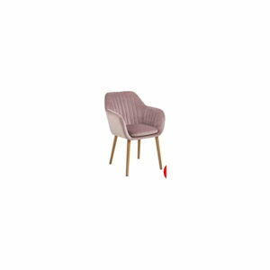 Růžová jídelní židle s dřevěným podnožím loomi.design Emilia