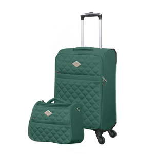 Set zeleného cestovního kufru na kolečkách a menšího kufříku GERARD PASQUIER Valises Cabine & Unity Case