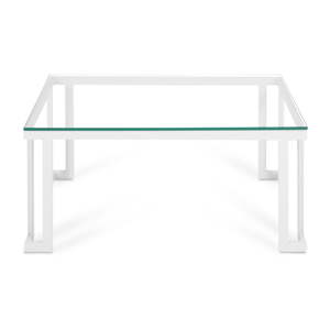 Skleněný venkovní stůl v bílém rámu Calme Jardin Cannes, 60 x 90 cm