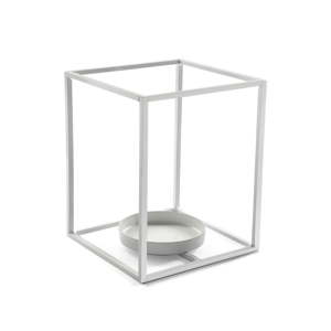 Bílý svícen VERSA Cube, výška 20 cm