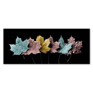 Obraz Styler Glas Pastell Leafes, 50 x 125 cm