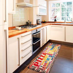 Vysoce odolný kuchyňský koberec Floorita Pizza, 60  x  220 cm