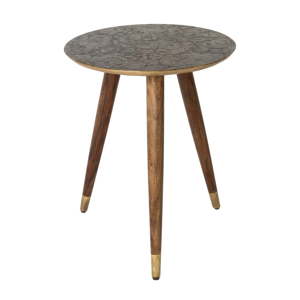 Mosazný odkládací stolek Dutchbone Bast, ⌀ 40 cm