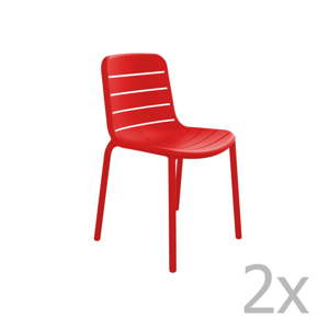 Sada 2 červených zahradních židlí Resol Gina Garden