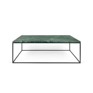 Zelený mramorový konferenční stolek s černými nohami TemaHome Gleam, 75 x 120 cm