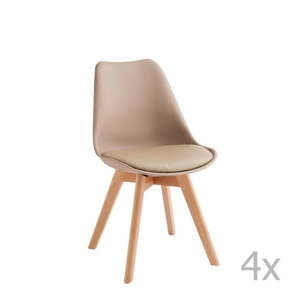 Sada 4 béžových židlí Design Twist Tom