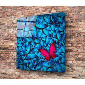 Skleněný obraz Insigne Azul Butterfly, 30 x 30 cm