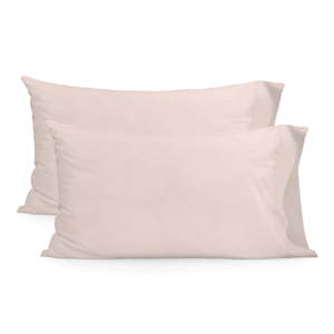 Sada 2 světle růžových bavlněných povlaků na polštář Happy Friday Basic, 50 x 75 cm