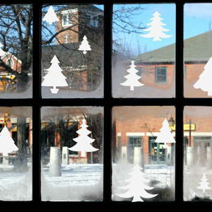 Elektorstatická vánoční samolepka Ambiance Bright White Christmas Trees