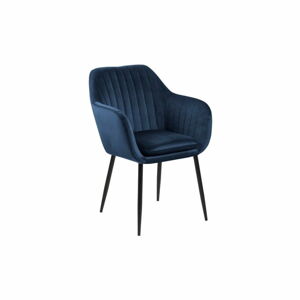 Tmavě modrá jídelní židle s kovovým podnožím loomi.design Emilia