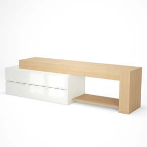 Bílý dřevěný TV stolek Artemob Charlie