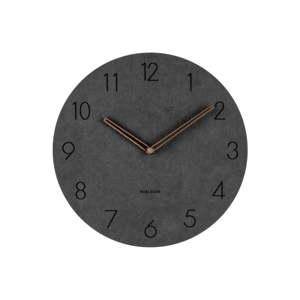 Černé nástěnné dřevěné hodiny Karlsson Dura, ⌀ 29 cm