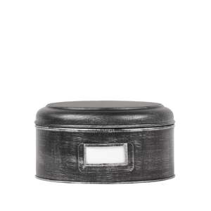 Černá kovová dóza LABEL51 Antigue, ⌀ 25 cm