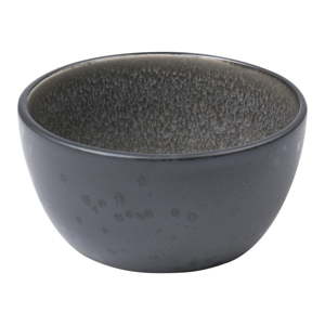Černá kameninová miska s vnitřní glazurou v šedé barvě Bitz Mensa, průměr 10 cm