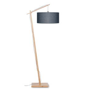 Stojací lampa s tmavě šedým stínidlem a konstrukcí z bambusu Good&Mojo Andes