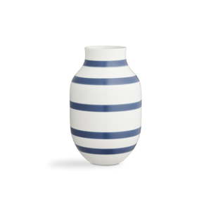 Modro-bílá kameninová váza Kähler Design Omaggio, výška 30,5 cm