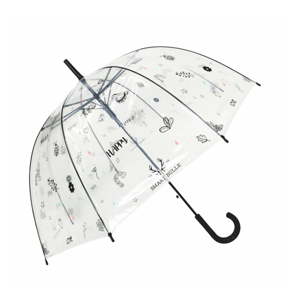 Transparentní holový deštník Ambiance Birdcage Happy, ⌀ 85 cm