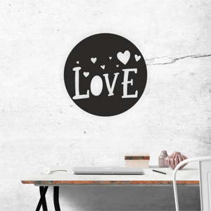 Černá nástěnná samolepicí dekorace North Carolina Scandinavian Home Decors Love V3, ⌀ 40 cm