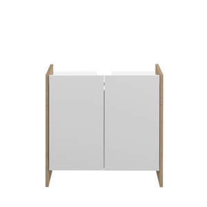Bílá koupelnová skříňka s hnědým korpusem TemaHome Biarritz, výška 59,2 cm