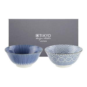 Sada 2 modrých porcelánových misek v dárkovém boxu Tokyo Design Studio Kotobuki Soft