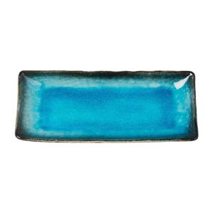 Modrý keramický servírovací talíř MIJ Sky, 29 x 12 cm