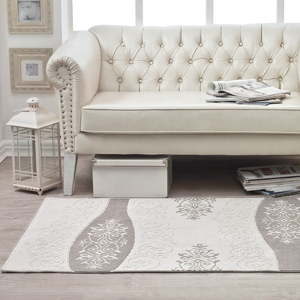 Bavlněný koberec Cream Floral, 120x180 cm