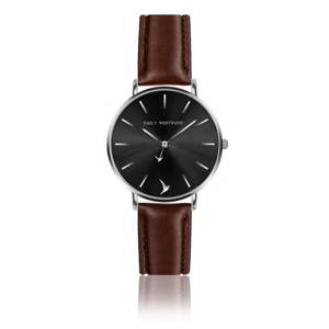 Dámské hodinky s páskem z pravé kůže v tmavě hnědé barvě Emily Westwood Durito