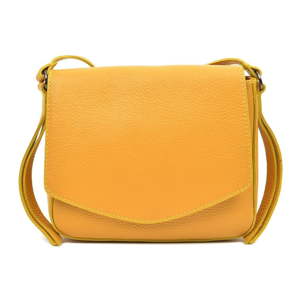 Dámská kožená kabelka přes rameno v žluté barvě Carla Ferreri Cristina