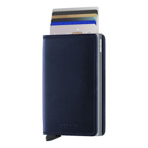 Modrá kožená peněženka s pouzdrem na karty Secrid Slim