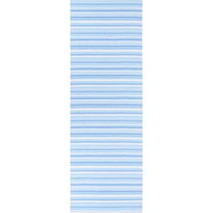 Modro-bílý běhoun vhodný do exteriéru Narma Hullo, 70 x 350 cm