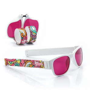 Růžovo-bílé sluneční srolovatelné brýle InnovaGoods Sunfold TR4