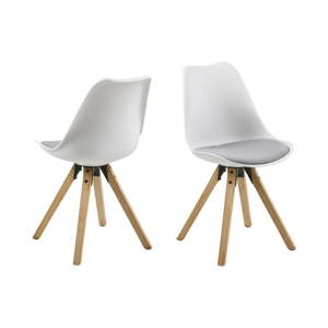 Sada 2 šedo-bílých jídelních židlí Actona Dima
