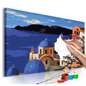 DIY set na tvorbu vlastního obrazu na plátně Artgeist Santorini, 60 x 40 cm