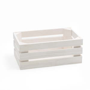 Bílá krabice z jedlového dřeva Bisetti Fir, 26 x 15,7 cm