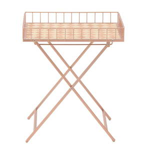 Kovový stolek s dřevěnou deskou InArt Noble, výška 50 cm