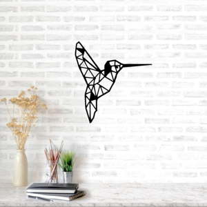 Černá kovová nástěnná dekorace Bird, 49 x 52 cm