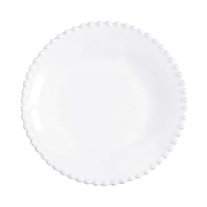 Bílý kameninový talíř na polévku Costa Nova Pearl, ⌀ 24 cm