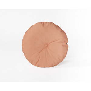 Kulatý dekorativní polštář se sametovým potahem Velvet Atelier Peach, ⌀ 45 cm