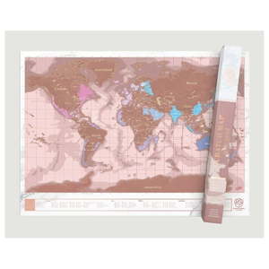 Cestovní sada šekrabávacích map v barvě rose gold Luckies of London Travel Millenial