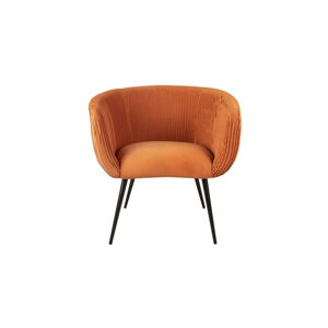 Oranžová jídelní židle se sametovým povrchem Majestic - Leitmotiv