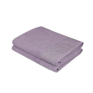 Sada 2 fialových ručníků z čisté bavlny Lisa, 90 x 150 cm