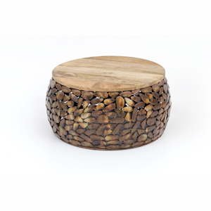 Konferenční stolek s dřevěnou deskou WOOX LIVING Caramel, ⌀ 55 cm